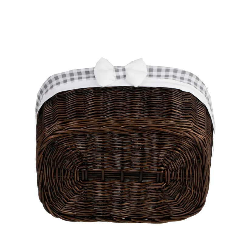 Nestor small wicker basket with grey lining TheWickerStories