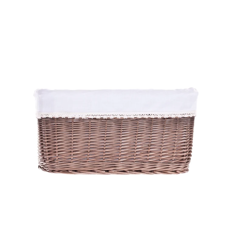 Nestor wicker storage basket with white cotton lining TheWickerStories