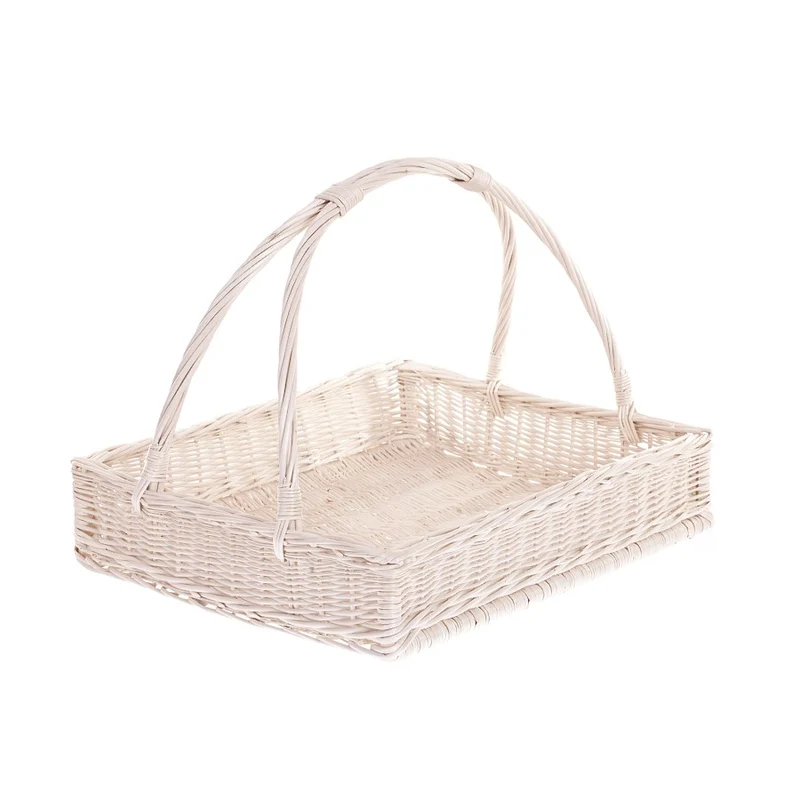 Allium wicker serving basket with double handle TheWickerStories