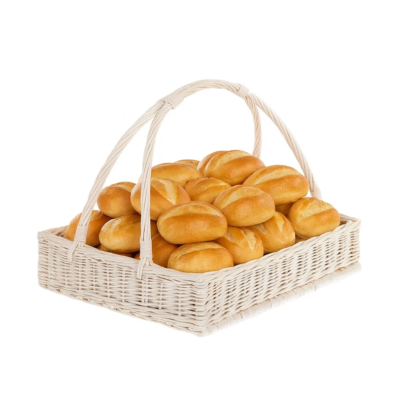 Allium wicker serving basket with double handle TheWickerStories