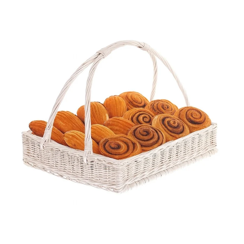 Allium wicker serving basket with double handle TheWickerStories