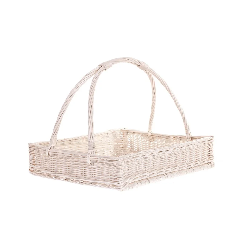Allium wicker serving basket with double handle TheWickerStories