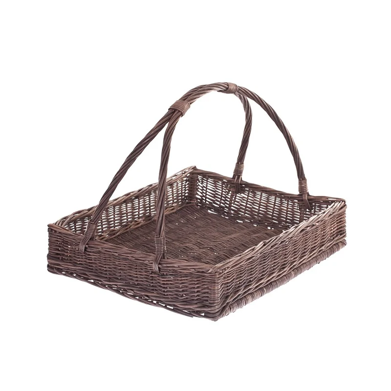 Allium wicker basket for serving and storage with handle by TheWickerStories