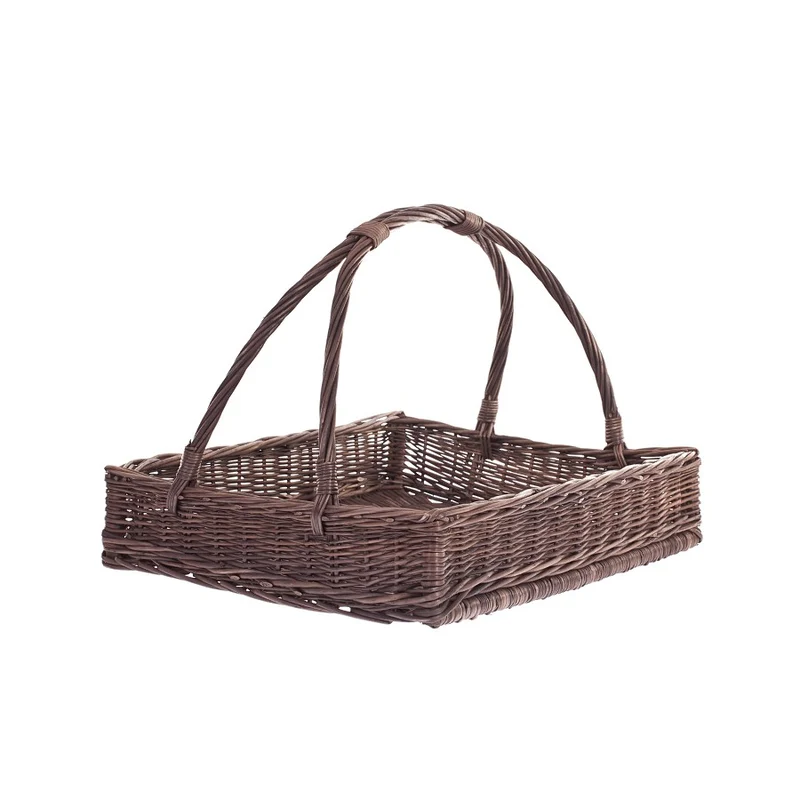 Allium wicker basket for serving and storage with handle by TheWickerStories