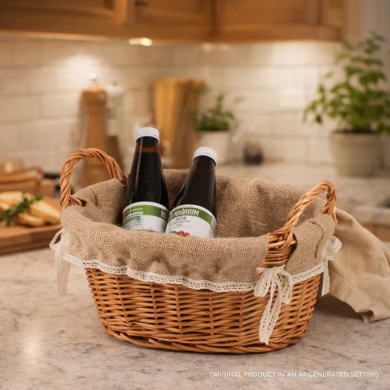 Lumis wicker bread basket with jute trim TheWickerStories