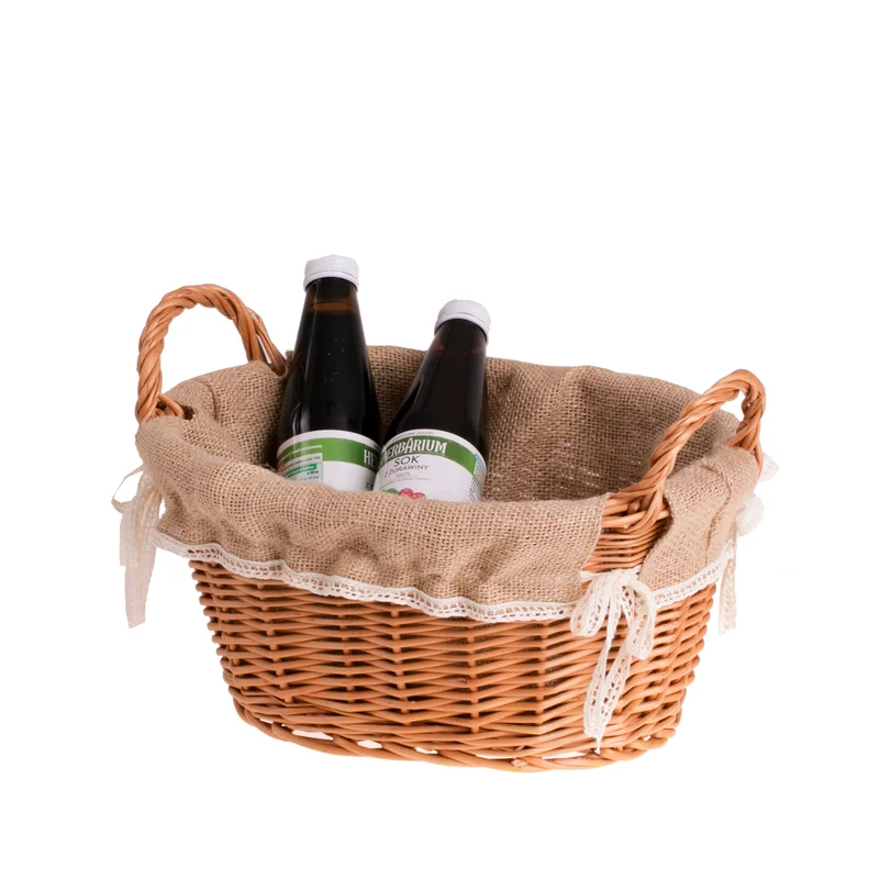 Lumis wicker bread basket with jute trim TheWickerStories