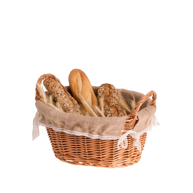 Lumis wicker bread basket with jute trim TheWickerStories