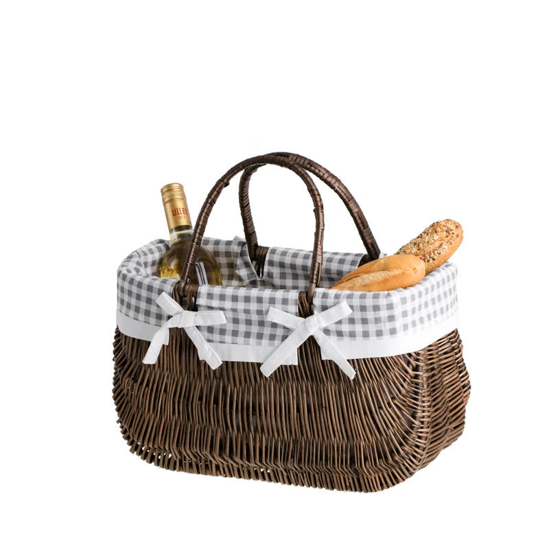 Werlissa wicker bag, women's handbag, picnic basket with handles and trim TheWickerStories