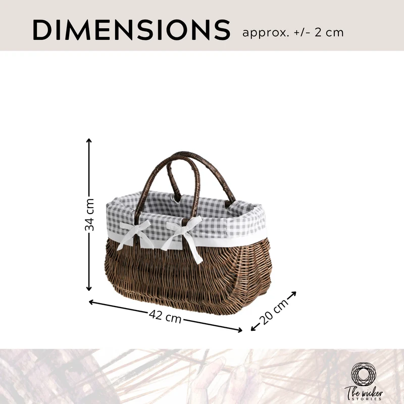 Werlissa wicker bag, women's handbag, picnic basket with handles and trim TheWickerStories