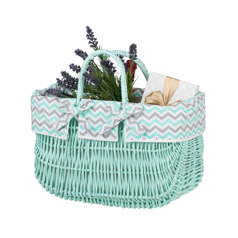 Werlissa wicker bag, women's handbag, picnic basket with handles and trim TheWickerStories