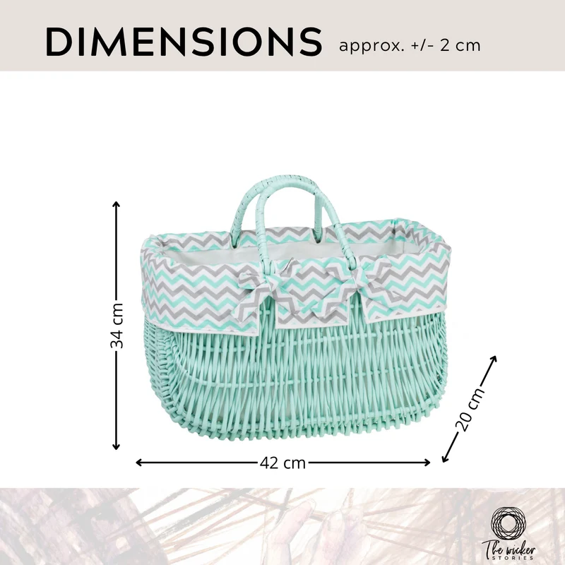 Werlissa wicker bag, women's handbag, picnic basket with handles and trim TheWickerStories