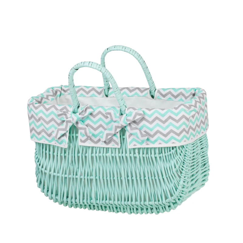 Werlissa wicker bag, women's handbag, picnic basket with handles and trim TheWickerStories
