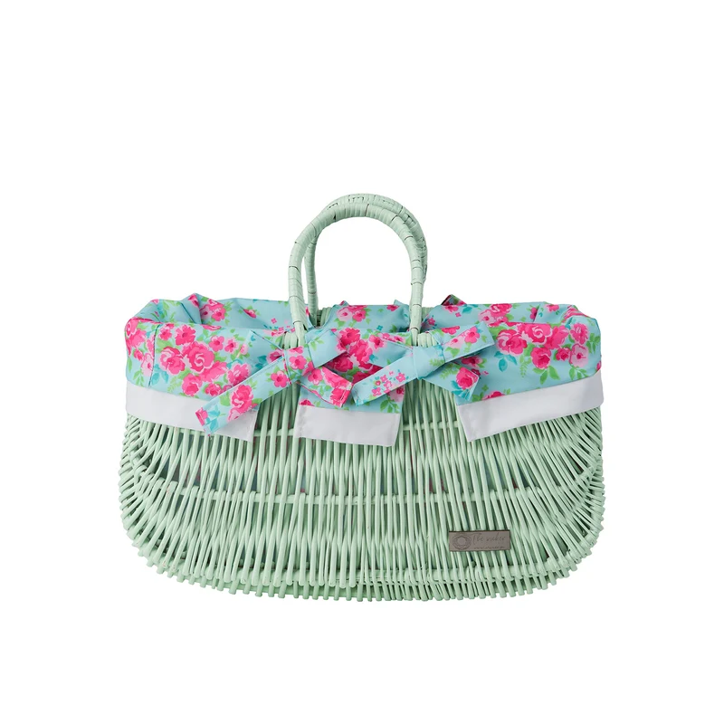 Werlissa wicker bag, women's handbag, picnic basket with handles and trim TheWickerStories