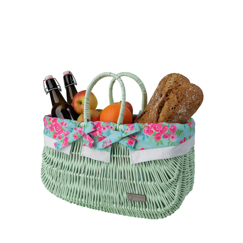 Werlissa wicker bag, women's handbag, picnic basket with handles and trim TheWickerStories