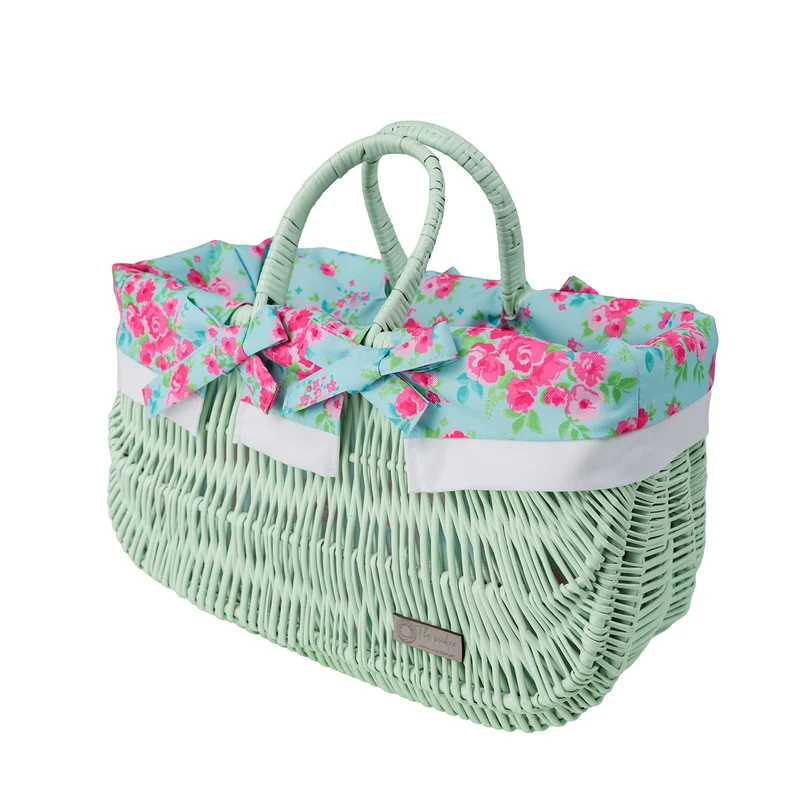 Werlissa wicker bag, women's handbag, picnic basket with handles and trim TheWickerStories