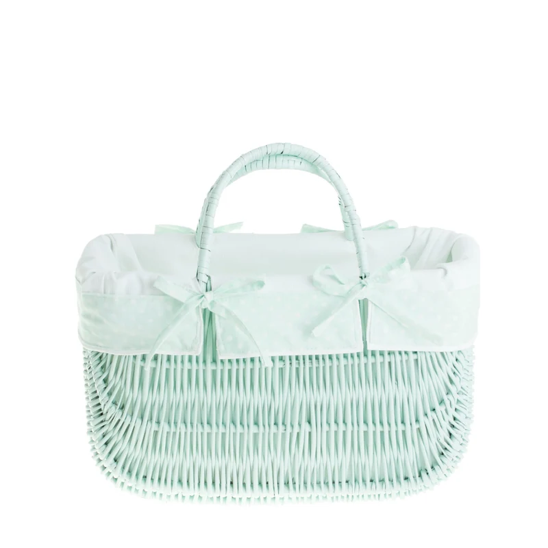 Werlissa wicker bag, women's handbag, picnic basket with handles and trim TheWickerStories