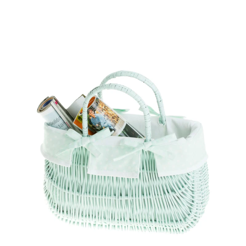Werlissa wicker bag, women's handbag, picnic basket with handles and trim TheWickerStories