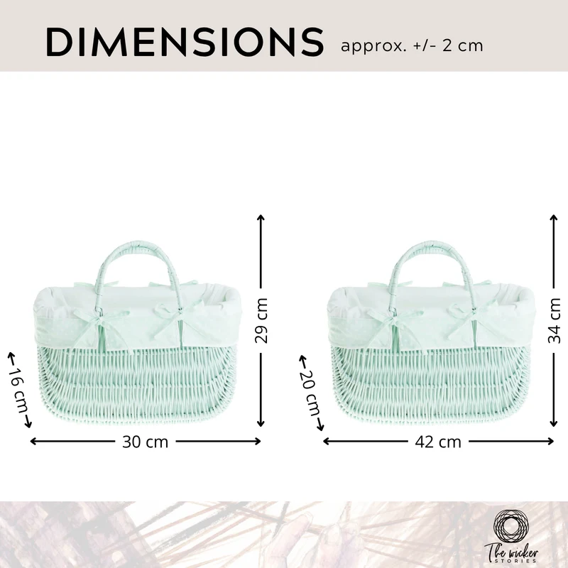 Werlissa wicker bag, women's handbag, picnic basket with handles and trim TheWickerStories