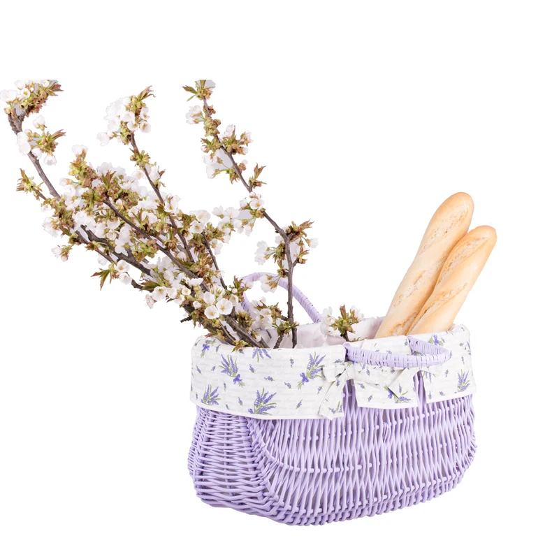 Werlissa wicker bag, women's handbag, picnic basket with handles and trim by TheWickerStories