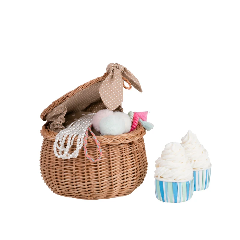 Zethina wicker storage basket, decorative container with lid and trim TheWickerStories