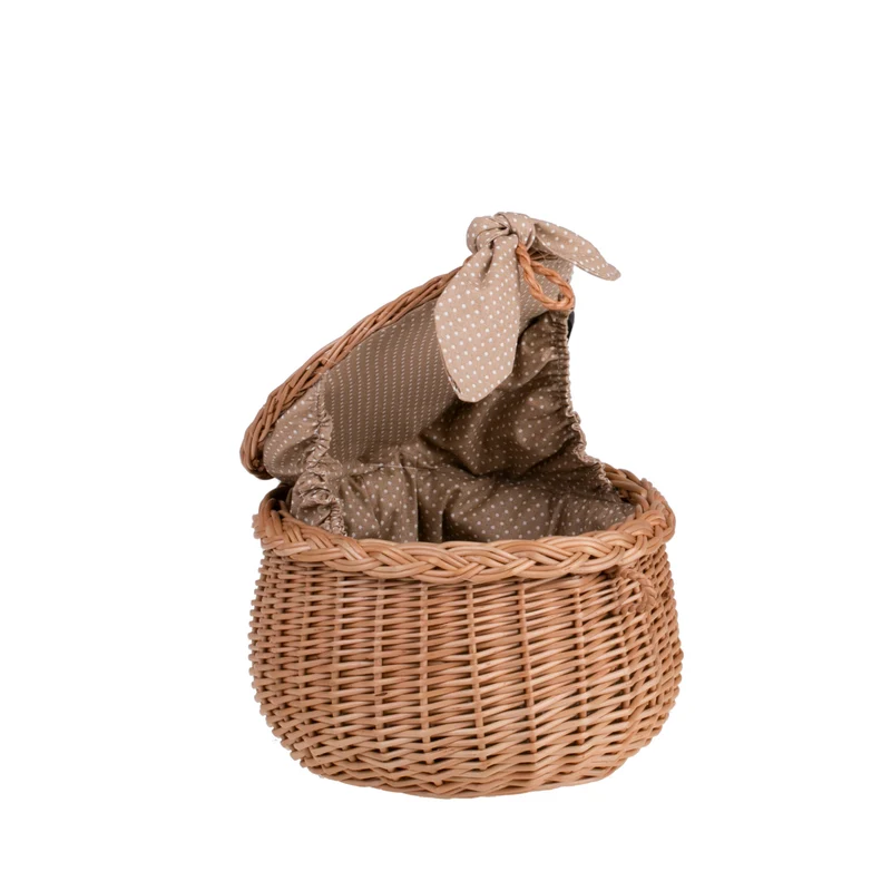Zethina wicker storage basket, decorative container with lid and trim TheWickerStories