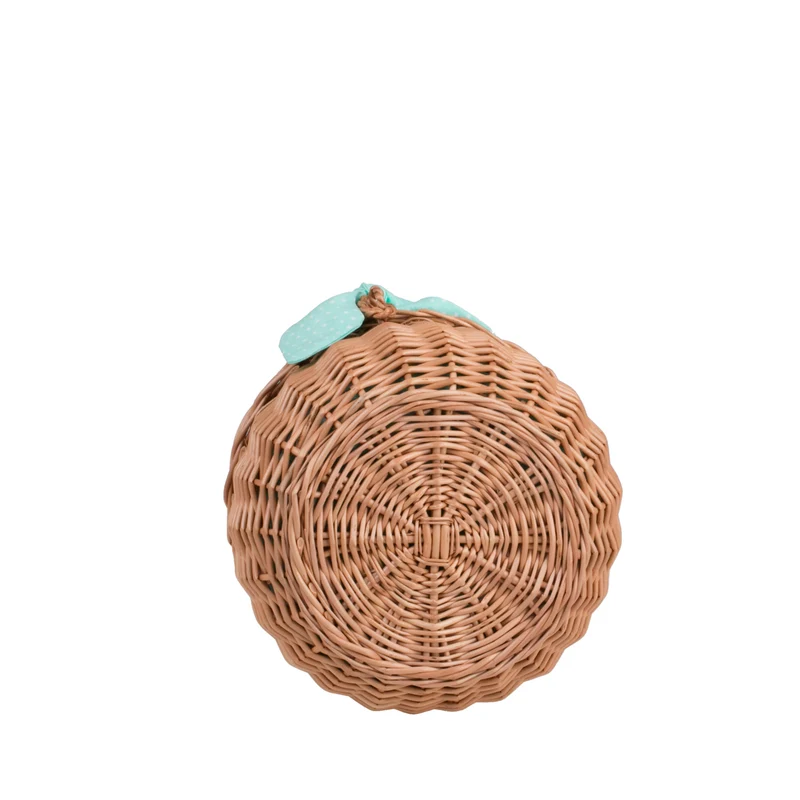 Zethina wicker storage basket, decorative container with lid and trim TheWickerStories