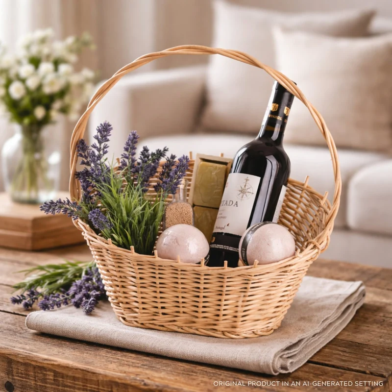 Zorilla wicker gift basket with handle TheWickerStories