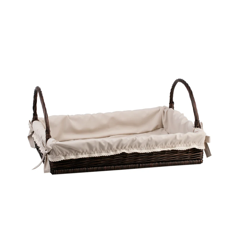 Allium rectangular wicker tray with handles and trim TheWickerStories
