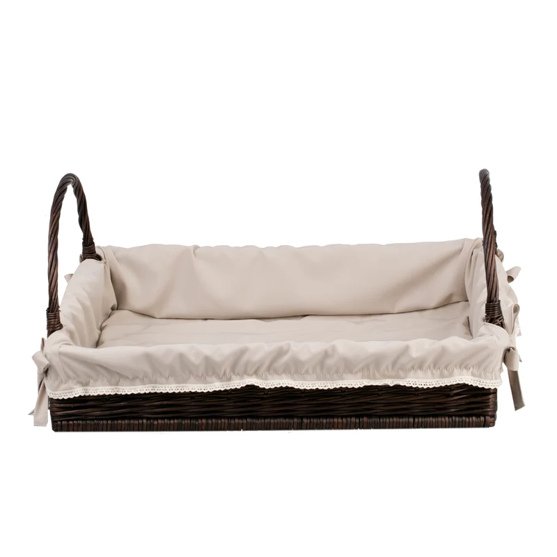 Allium rectangular wicker tray with handles and trim TheWickerStories