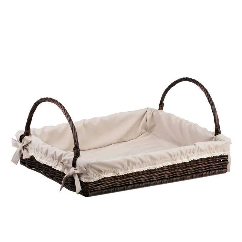 Allium rectangular wicker tray with handles and trim TheWickerStories
