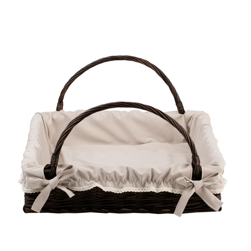 Allium rectangular wicker tray with handles and trim TheWickerStories