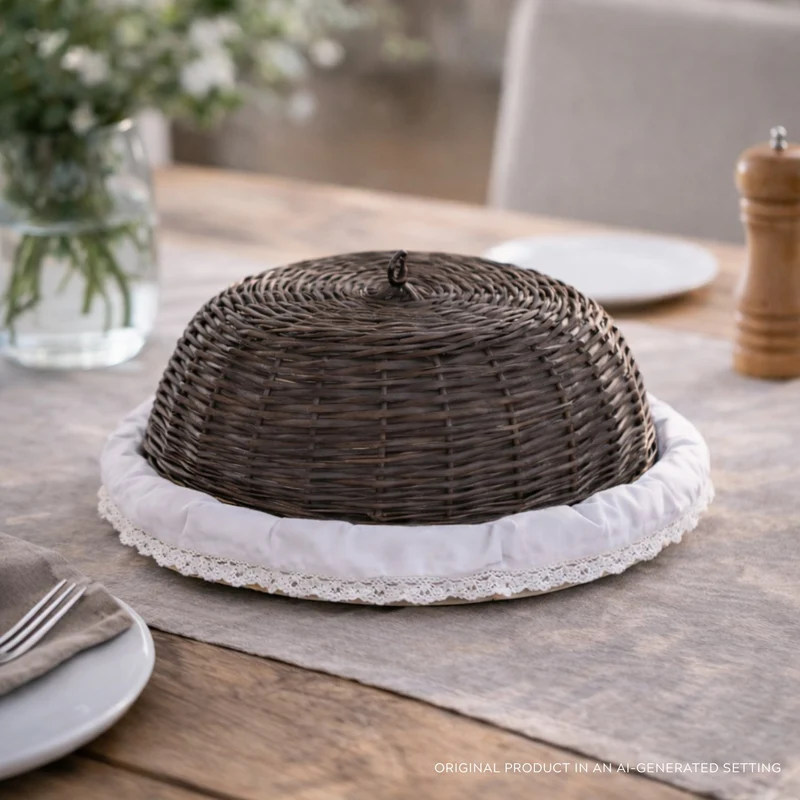 Linkus wicker basket with white lining and lid TheWickerStories