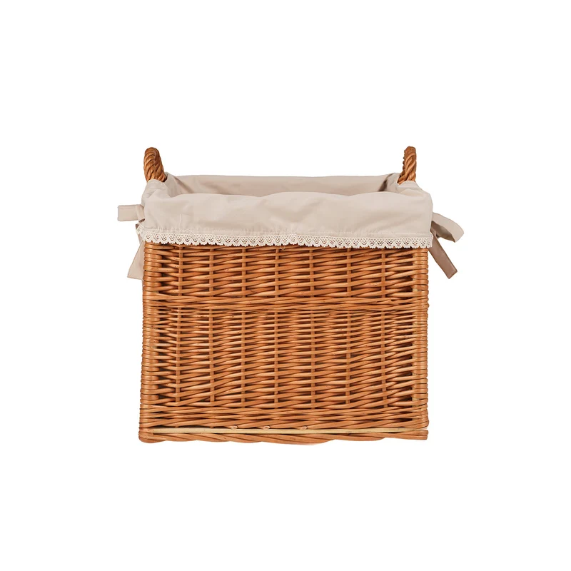 Nova wicker basket with beige lining and handles TheWickerStories