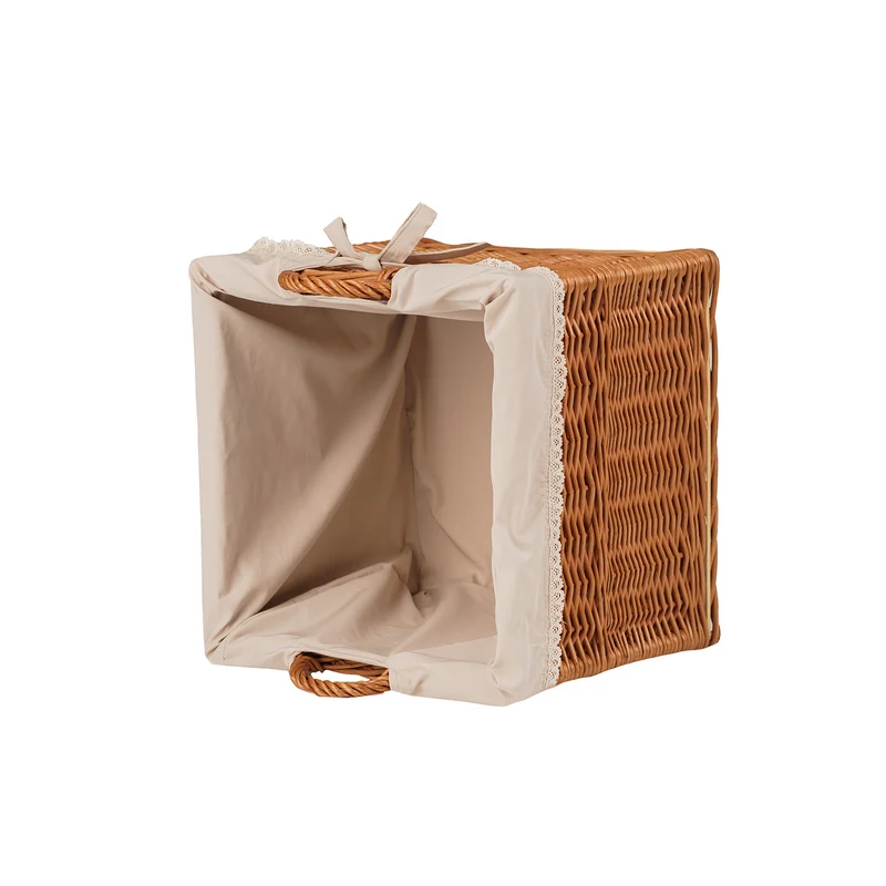 Nova wicker basket with beige lining and handles TheWickerStories