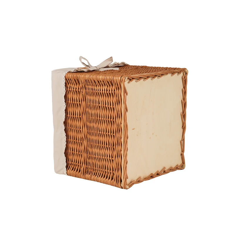 Nova wicker basket with beige lining and handles TheWickerStories