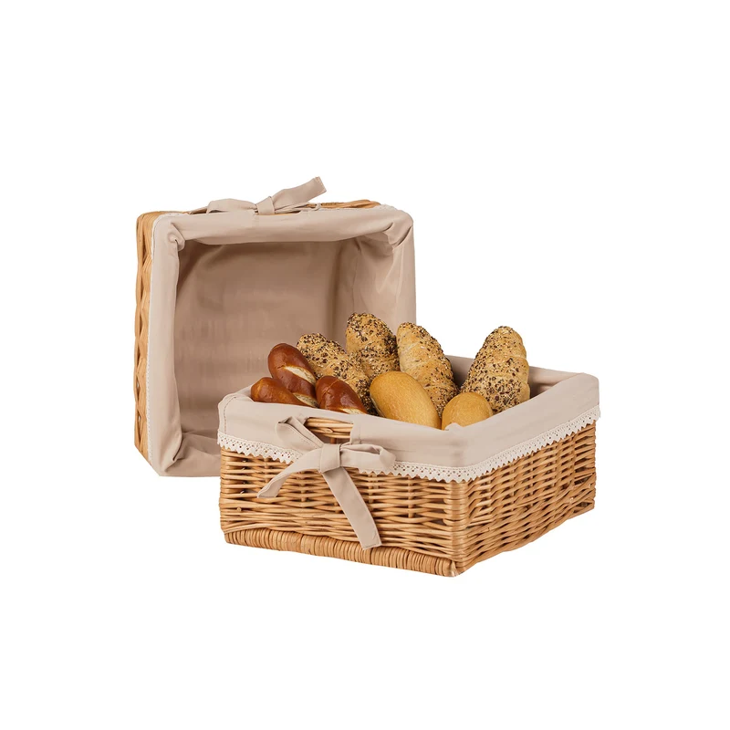 Nova set of 2 wicker baskets with beige lining