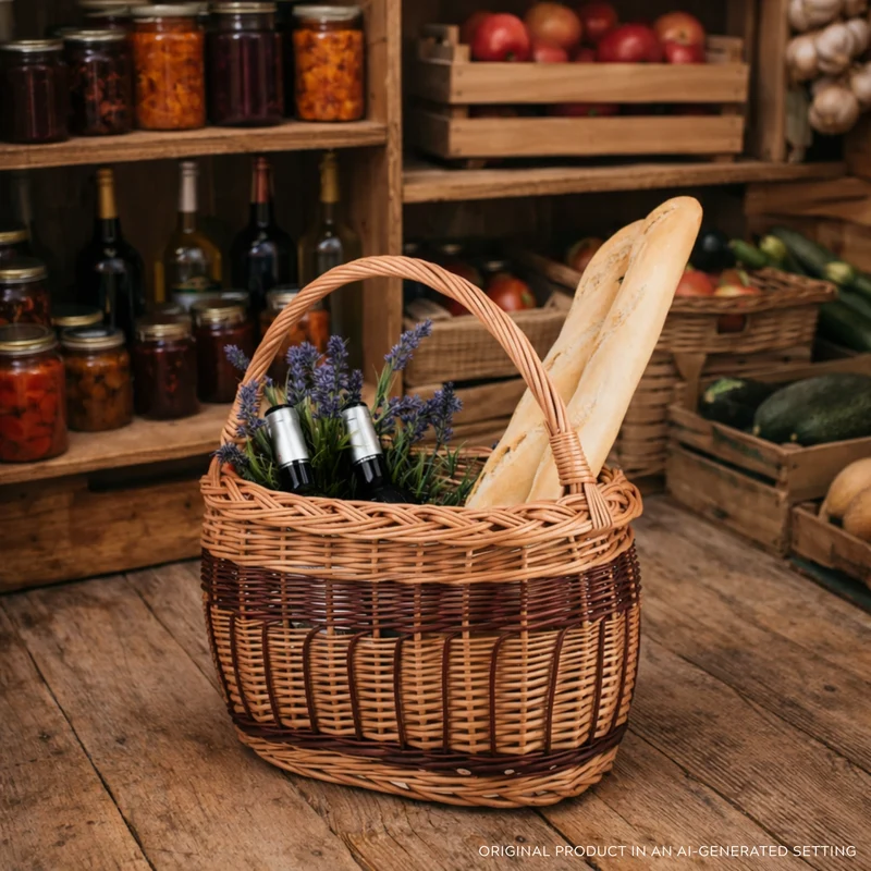 Wictorissa wicker shopping basket, mushroom and picnic basket, decorative gift basket TheWickerStories