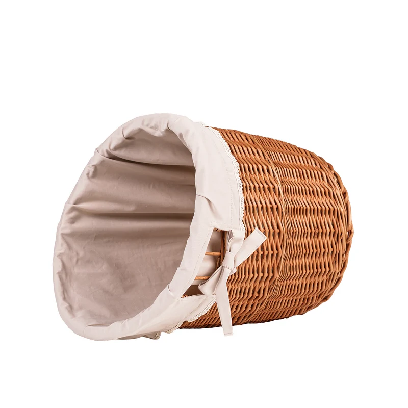 Bassa set of 2 wicker baguette baskets with beige lining TheWickerStories