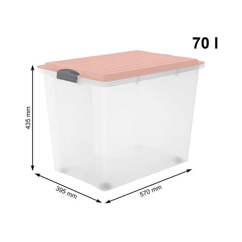 Stapelbox mit Rollen DIN A3, 70 l COMPACT