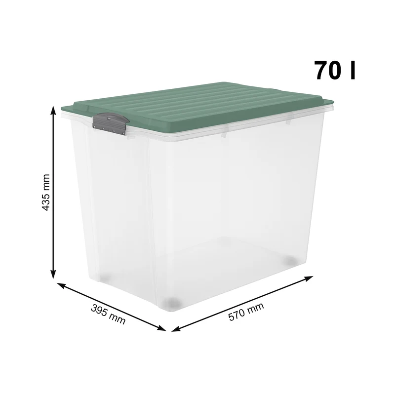 Stapelbox mit Rollen DIN A3, 70 l COMPACT