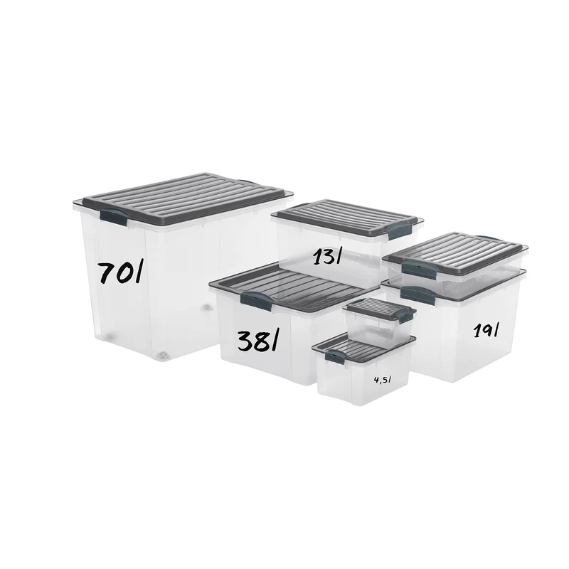 Stapelbox mit Rollen DIN A3, 70 l COMPACT
