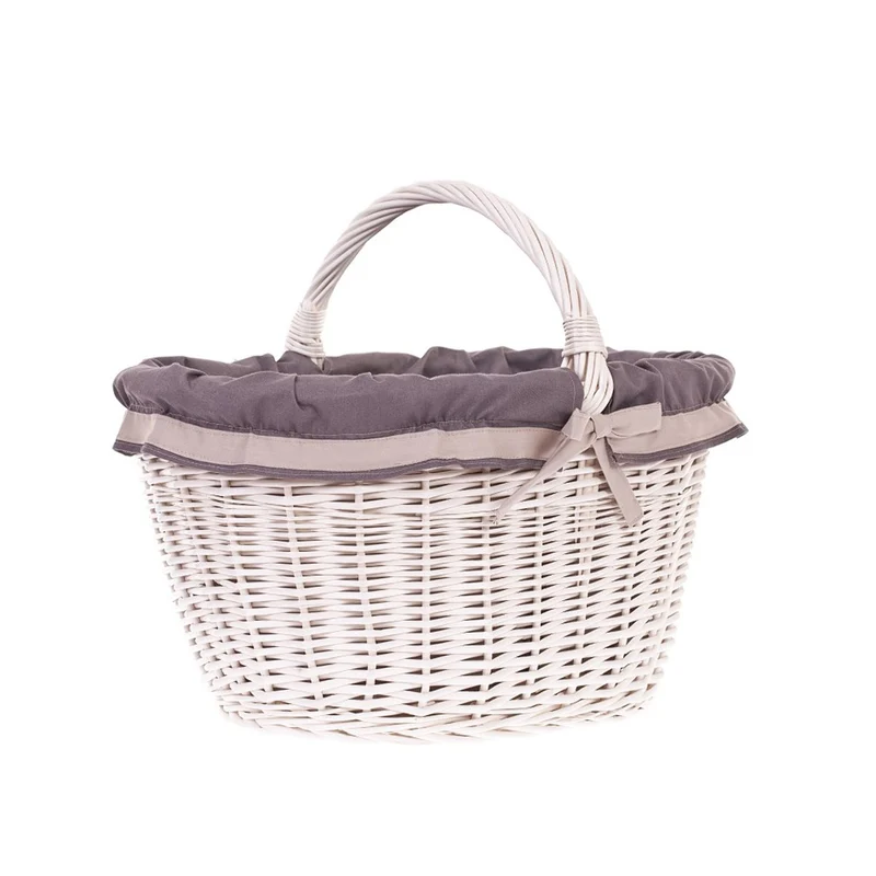 Walerissa wicker shopping basket for groceries, mushroom and picnic basket, decorative gift basket with trim TheWickerStories