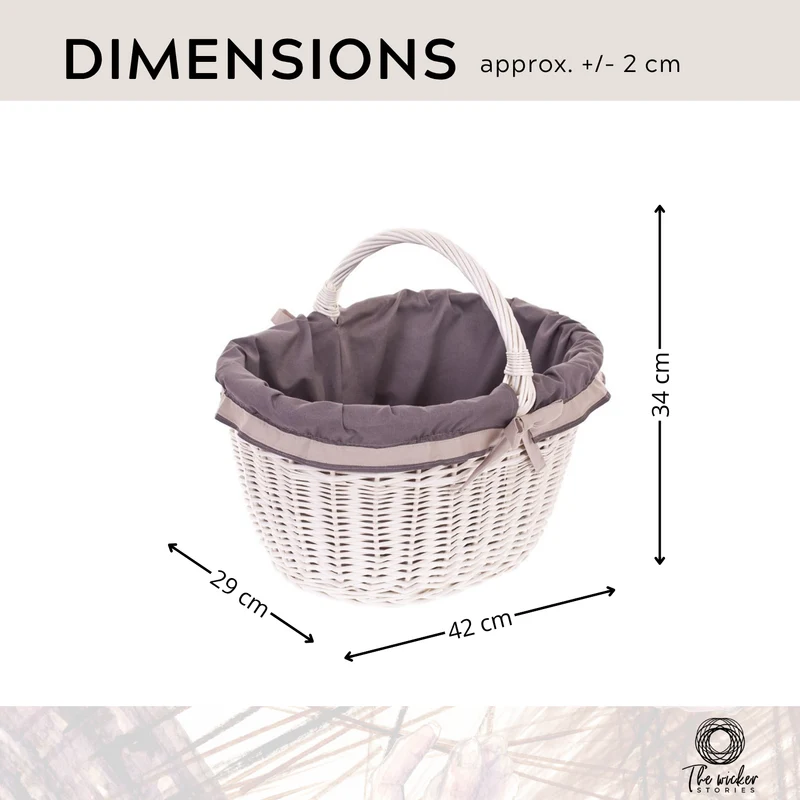 Walerissa wicker shopping basket for groceries, mushroom and picnic basket, decorative gift basket with trim TheWickerStories