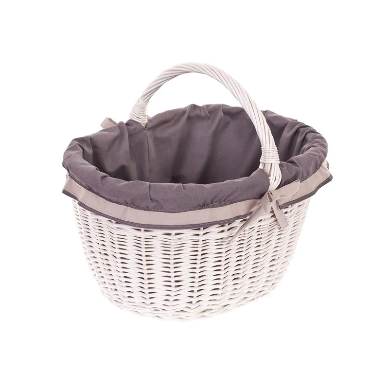 Walerissa wicker shopping basket for groceries, mushroom and picnic basket, decorative gift basket with trim TheWickerStories