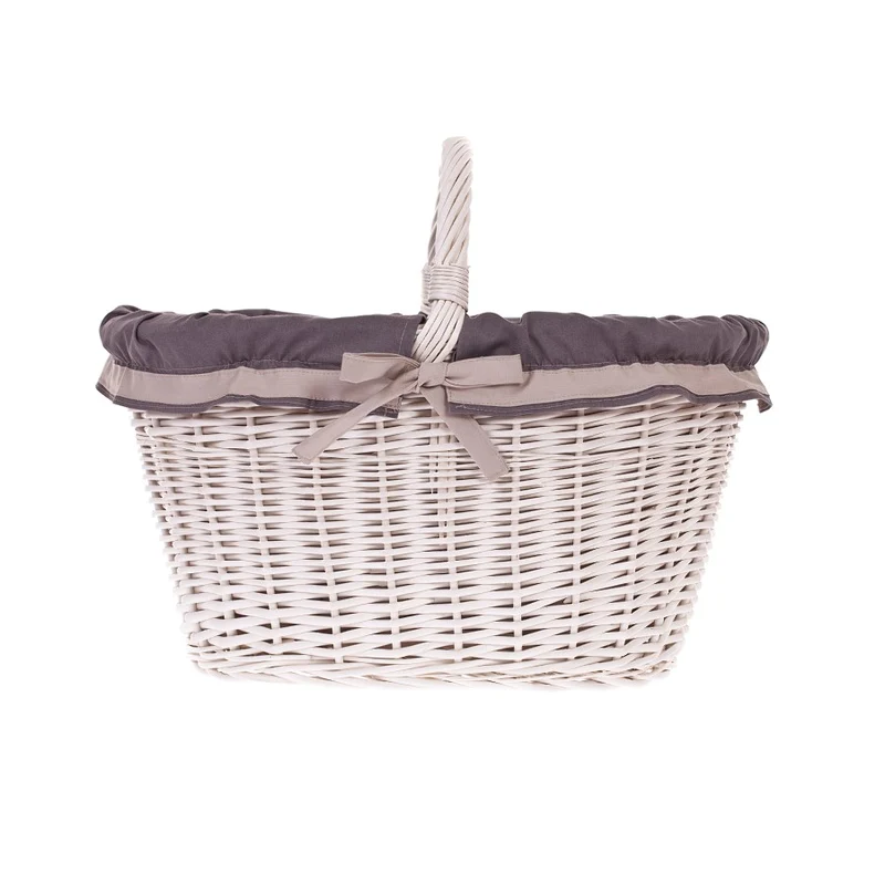 Walerissa wicker shopping basket for groceries, mushroom and picnic basket, decorative gift basket with trim TheWickerStories