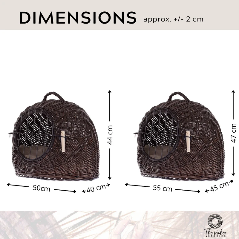 Tactus wicker cat house with cushion, wicker dog house, lockable pet transport cage TheWickerStories