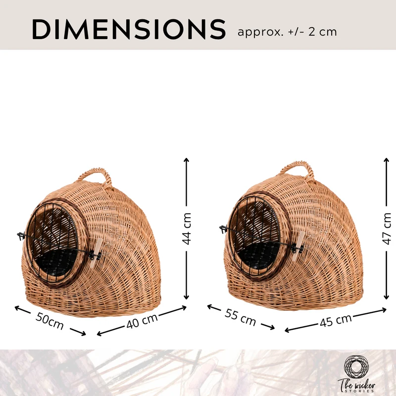 Tactus wicker cat house with cushion, wicker kennel, lockable pet carrier cage TheWickerStories
