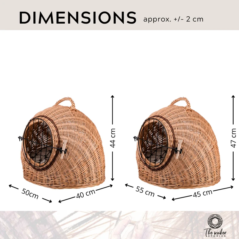 Tactus wicker cat house with cushion, wicker pet house, lockable pet carrier TheWickerStories