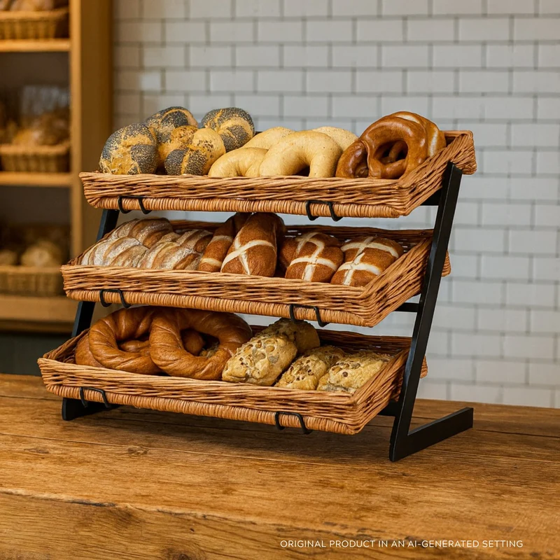 Kerodon metal stand with 3 wicker baskets TheWickerStories
