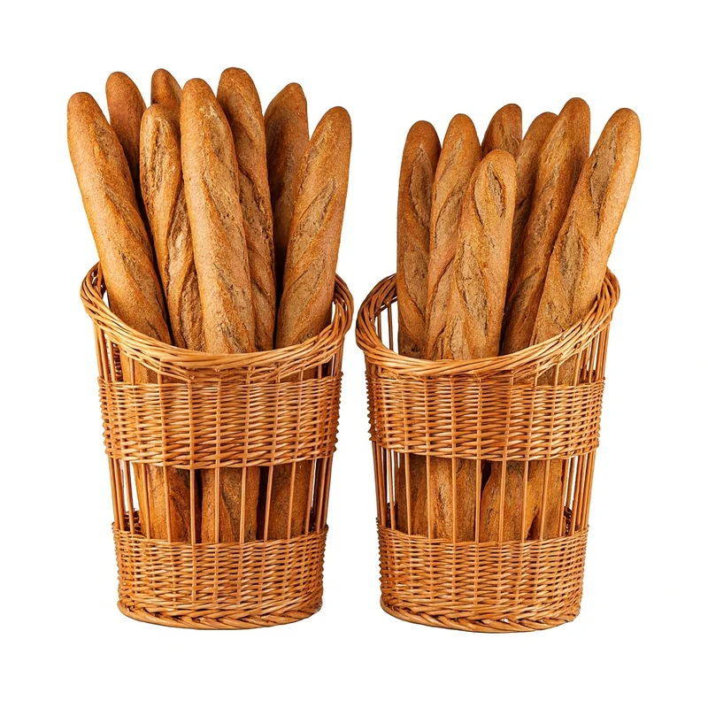 Bassa set of 2 wicker baguette baskets TheWickerStories